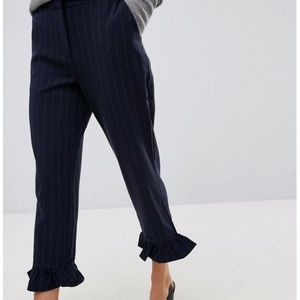 ASOS Navy Pinstripe Trousers